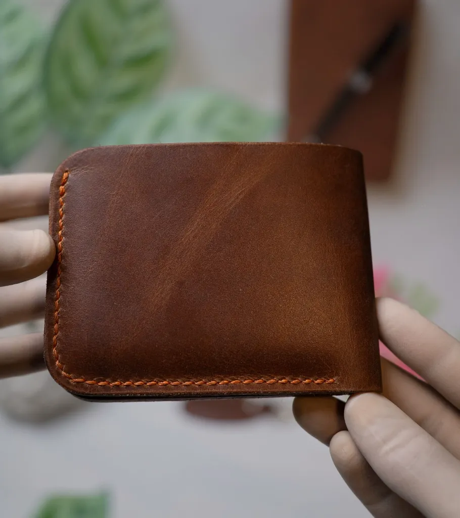 Website Pic-55-V2 Classic-Backside View- Brown Leather and Orange Thread 1600 x 1800 px.webp