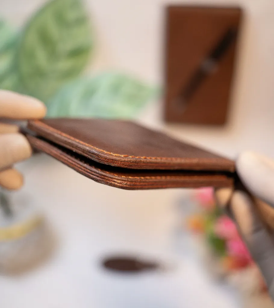 Website Pic-55-V2 Classic-Side View- Brown Leather and Orange Thread (1600 x 1800 px) (1).webp