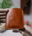 S8-Handmade Vertical Bifold Full Grain Leather Wallet