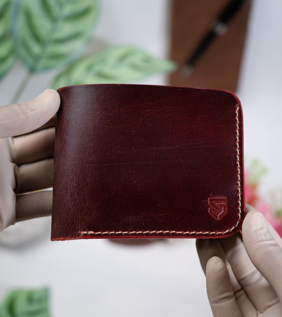 [SL-25-55PCP-BDO] S3 – Handmade Full-Grain Leather Bifold Wallet with Coin Pocket